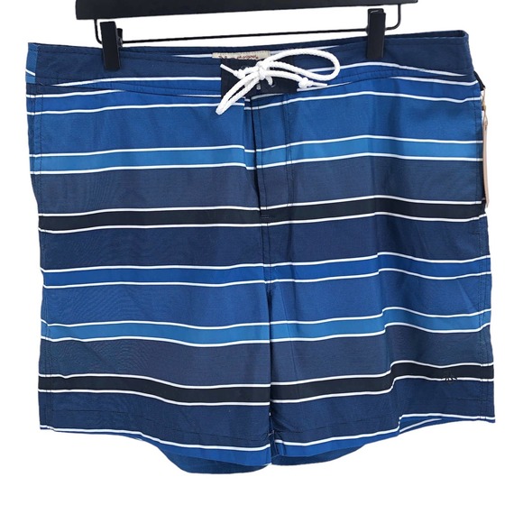 Original Penguin NEW Mens Size 36 Blue Striped Board Shorts Swimwear Swim Shorts - Picture 7 of 7
